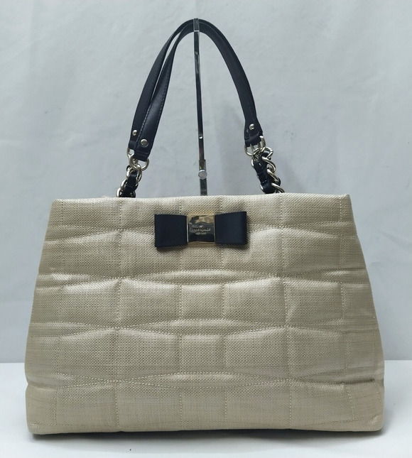 kate spade Handbags - Kate Spade Veranda Place Quilted Bow Straw Chain Strap Satchel Shoulder Bag